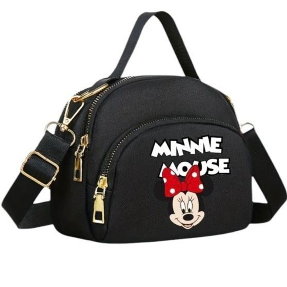 NWT Gorgeous Disney Minnie Mouse Black Nylon Crossbody bag with adjustable strap